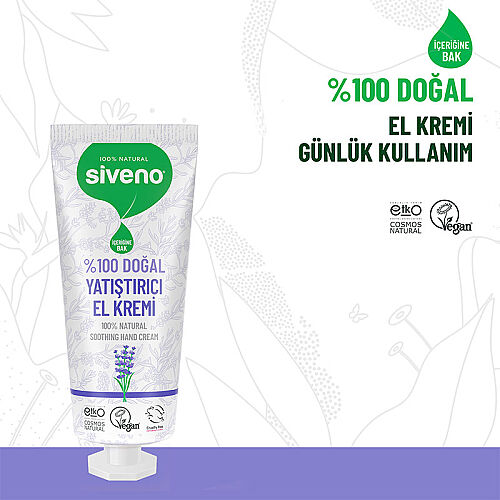 Siveno Doğal El ve Vücut Kremi Lavanta Yoğun Nemlendirici Vegan 30 ml - 3