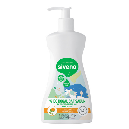 Siveno El ve Vücut İçin Portakal Yağlı Doğal Sıvı Sabun 300 ml - 1