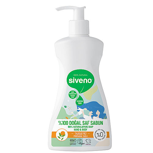 Siveno El ve Vücut İçin Portakal Yağlı Doğal Sıvı Sabun 300 ml - Siveno