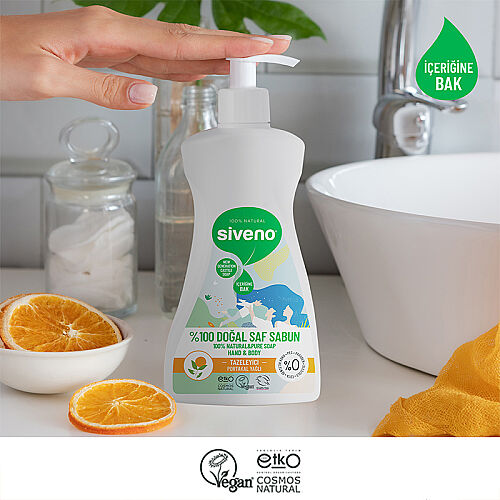 Siveno El ve Vücut İçin Portakal Yağlı Doğal Sıvı Sabun 300 ml - 4