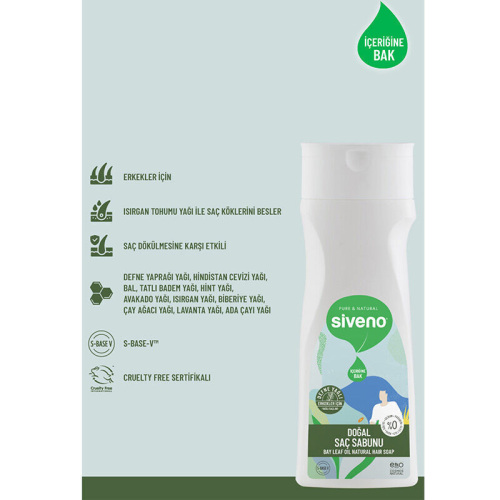 Siveno Erkekler İçin Defne Yağlı Doğal Saç Sabunu 300 ml - 2