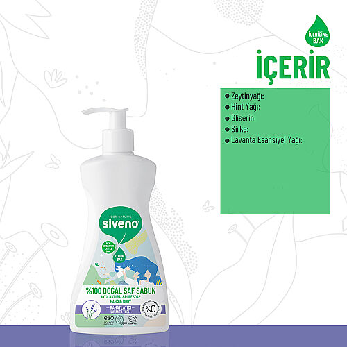 Siveno Lavanta Yağlı Doğal Sıvı Sabun 300 ml - 3