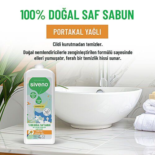 Siveno Portakal Yağlı Doğal Sıvı Sabun 1L - 4