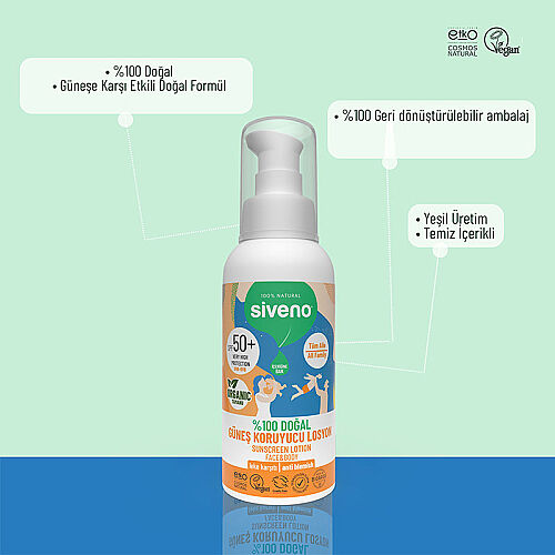Siveno Tamanu Yağlı Doğal SPF50 Güneş Losyonu 100 ml - 7