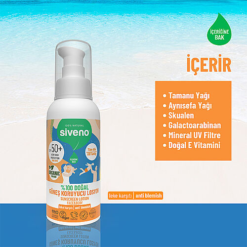 Siveno %100 Doğal Güneş Koruyucu Losyon 100 ml - 3