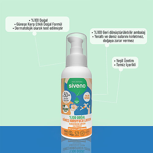 Siveno %100 Doğal Güneş Koruyucu Losyon 100 ml - 6