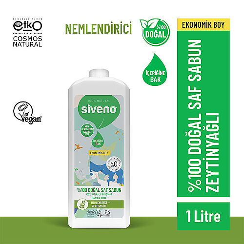 Siveno Zeytinyağlı Nemlendirici Doğal Saf Sabun 1L - Siveno (1)