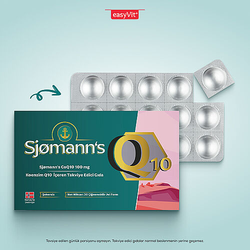 Sjomann’s CoQ10 100 mg İçeren Takviye Edici Gıda 30 Adet Çiğnenebilir Jel Form - EasyVit (1)