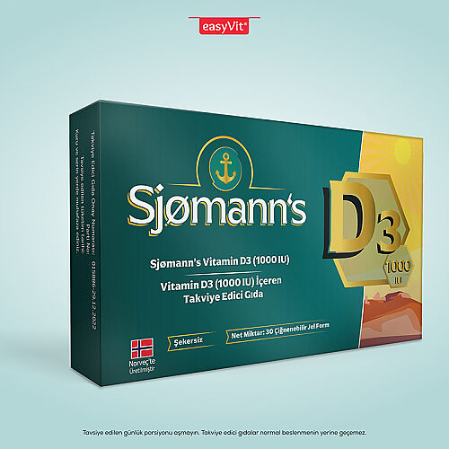Sjomann’s Vitamin D3 1000 IU İçeren Takviye Edici Gıda 30 Adet Çiğnenebilir Jel Form - 3