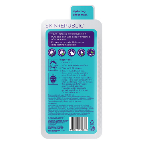 Skin Republic Hyaluronic Acid + Collagen Face Mask Sheet 25 ml - Skin Republic (1)
