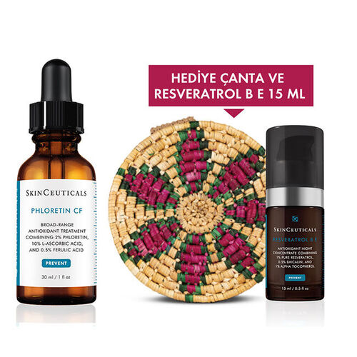 Skinceuticals Phloretin CF 30 ML + 15 ML Resveratrol ve Cimem Çanta Hediye Seti - Skinceuticals
