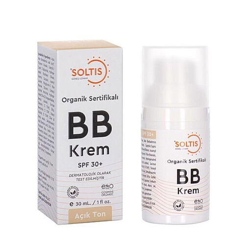 Soltis Organik Sertifikalı SPF 30+ BB Krem Açık Ton 30 ml - Soltis