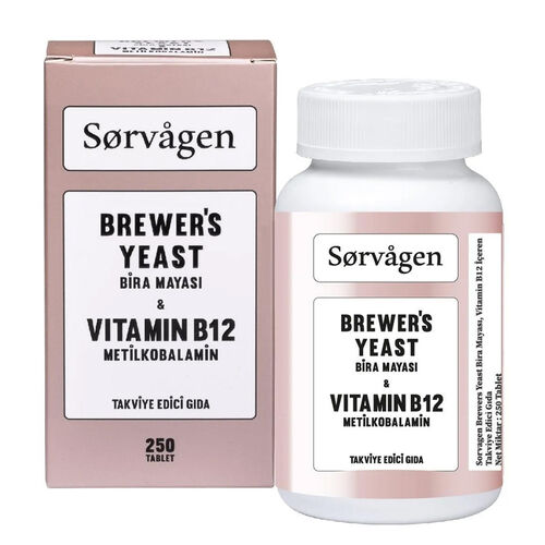 Sorvagen Brewers Yeast (Bira Mayası) Vitamin B12 250 Tablet - Sorvagen