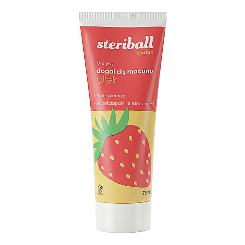 Steriball Çocuk Doğal Diş Macunu Çilek 75 ml - Steriball