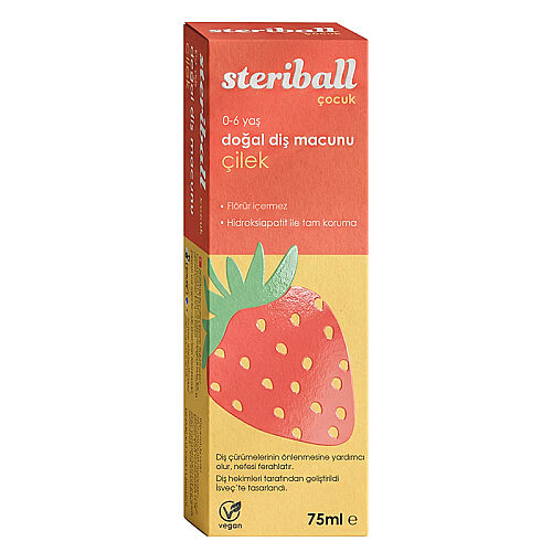 Steriball Çocuk Doğal Diş Macunu Çilek 75 ml - Steriball (1)