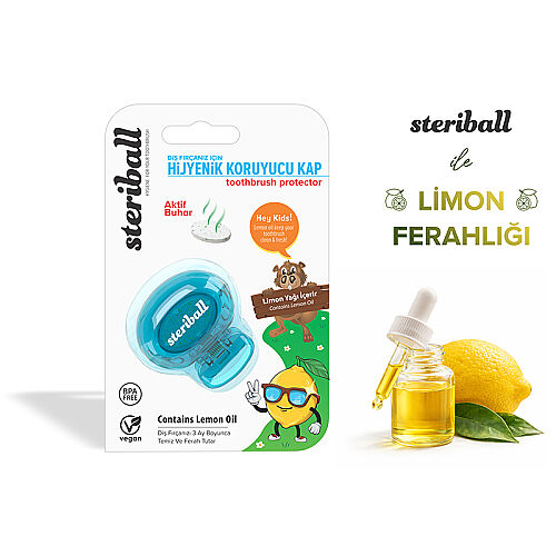 Steriball Kids Diş Fırçası Koruyucu Kap Turkuaz - Steriball