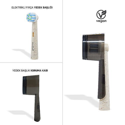Steriball Pilli Şarjlı Diş Fırçanız için Yedek Başlık + Hijyenik Koruyucu Kap - 4
