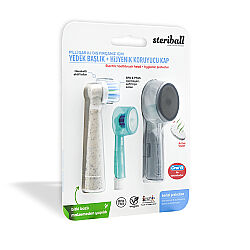 Steriball Pilli Şarjlı Diş Fırçanız için Yedek Başlık + Hijyenik Koruyucu Kap - 2