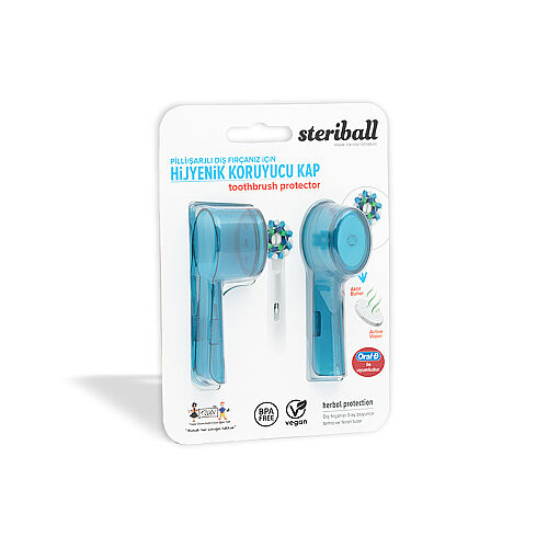 Steriball Pilli veya Şarjlı Diş Fırçaları İçin Hijyenik Diş Fırçası Kabı - Mavi - Steriball