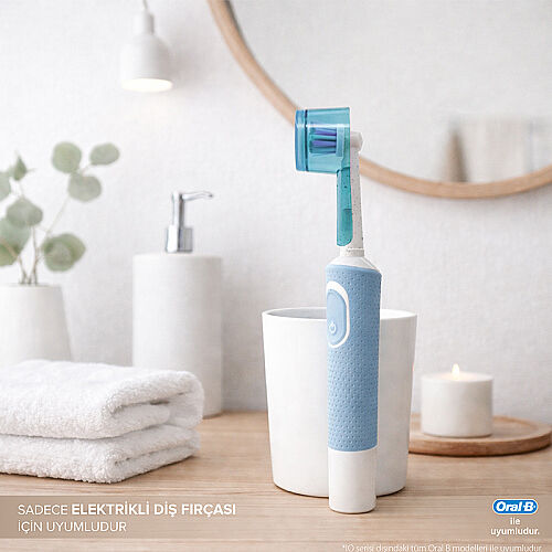 Steriball Pilli veya Şarjlı Diş Fırçaları İçin Hijyenik Diş Fırçası Kabı - Mavi - 3