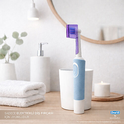 Steriball Pilli veya Şarjlı Diş Fırçaları İçin Hijyenik Diş Fırçası Kabı - Mor - 3