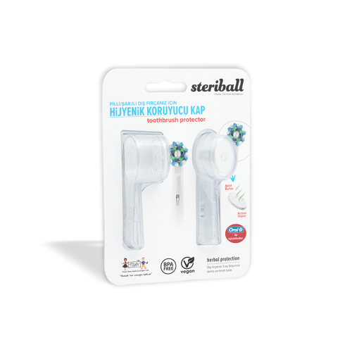 Steriball Pilli veya Şarjlı Diş Fırçaları İçin Hijyenik Diş Fırçası Kabı - Şeffaf - Steriball (1)