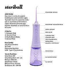 Steriball Taşınabilir Ağız Duşu - Lila - 3