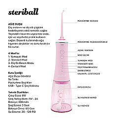Steriball Taşınabilir Ağız Duşu - Pembe - 3