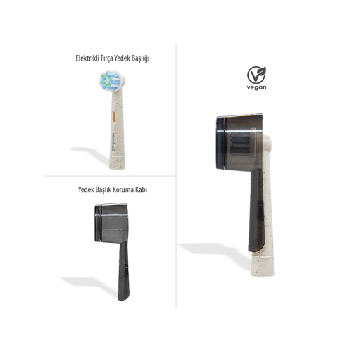 Streriball Pilli Şarjlı Diş Fırçanız için Yedek Başlık + Hijyenik Koruyucu Kap - 3