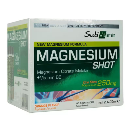 Suda Vitamin Magnesium Shot Portakal Aromalı 20 x 25ml - Suda Vitamin (1)