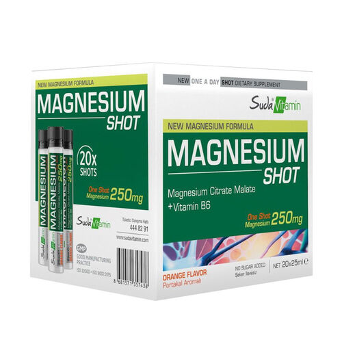 Suda Vitamin Magnezyum Shot 25ml x 20 Adet - Suda Vitamin