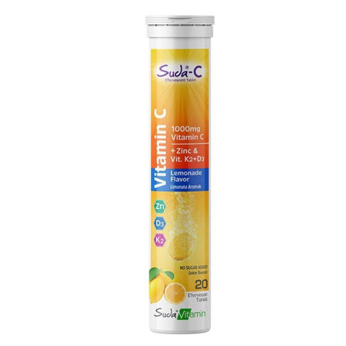 Suda Vitamin Suda-C Vitamin C Limonata Aromalı 20 Efervesan Tablet (Promosyon Ürünü) - 1