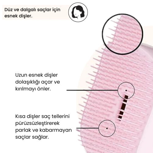 Tangle Teezer Compact Styler Matte Ombre Chrome Saç Fırçası - Düz ve Kıvırcık Saçlar İçin Çanta Boy Tarak - 5