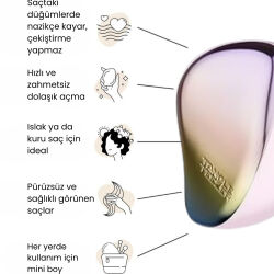 Tangle Teezer Compact Styler Matte Ombre Chrome Saç Fırçası - Düz ve Kıvırcık Saçlar İçin Çanta Boy Tarak - 6