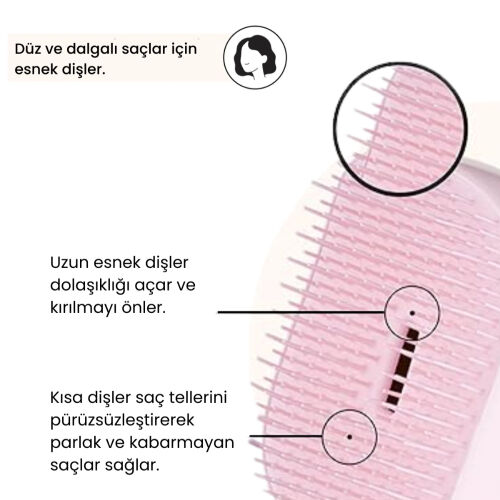 Tangle Teezer Compact Styler Pink Matte Chrome Saç Fırçası - Düz ve Kıvırcık Saçlar için Çanta Boy Tarak - 3