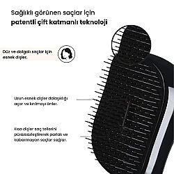 Tangle Teezer Compact Styler Rose Gold Black Saç Fırçası -Kıvırcık ve Düz Saçlar için Seyahat Boy Tarak - 2