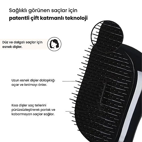 Tangle Teezer Compact Styler Rose Gold Black Saç Fırçası -Kıvırcık ve Düz Saçlar için Seyahat Boy Tarak - Tangle Teezer (1)