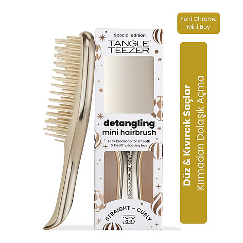 Tangle Teezer Mini Ultimate Detangler Champagne Gold Chrome Saç Fırçası-Tarak Mini Boy - Tangle Teezer (1)