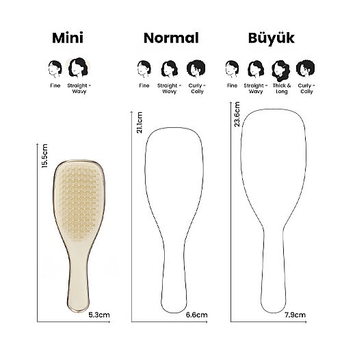 Tangle Teezer Mini Ultimate Detangler Champagne Gold Chrome Saç Fırçası-Tarak Mini Boy - 4