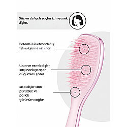 Tangle Teezer Mini Ultimate Detangler Satin Pink Chrome Saç Fırçası-Tarak Mini Boy - 3