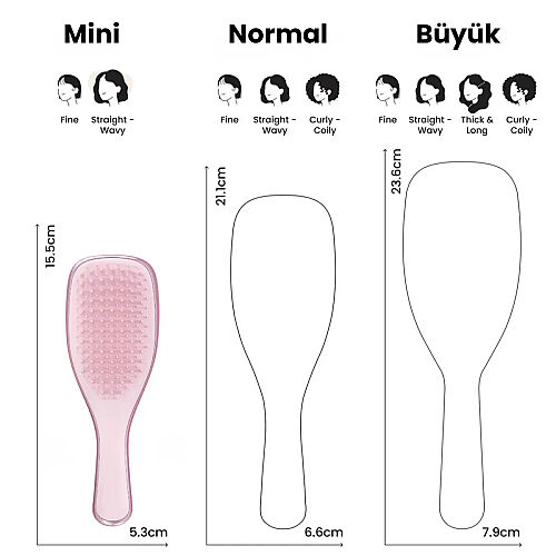 Tangle Teezer Mini Ultimate Detangler Satin Pink Chrome Saç Fırçası-Tarak Mini Boy - 5