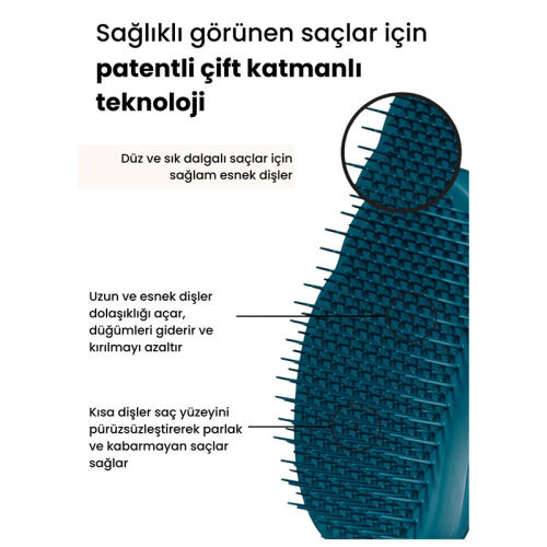 Tangle Teezer Origina Plant Brush - Blue Bitki Bazlı Kolay Tarama Saç Fırçası - 3