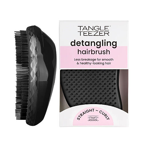 Tangle Teezer Original Panther Black Düz-Kıvırcık Saçlar için Saç Fırçası-Tarak - Tangle Teezer
