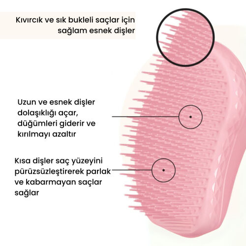 Tangle Teezer Original Thick Curly Pink Kıvırcık ve Sık Bükleli Saçlar için Saç Fırçası-Tarak - 5