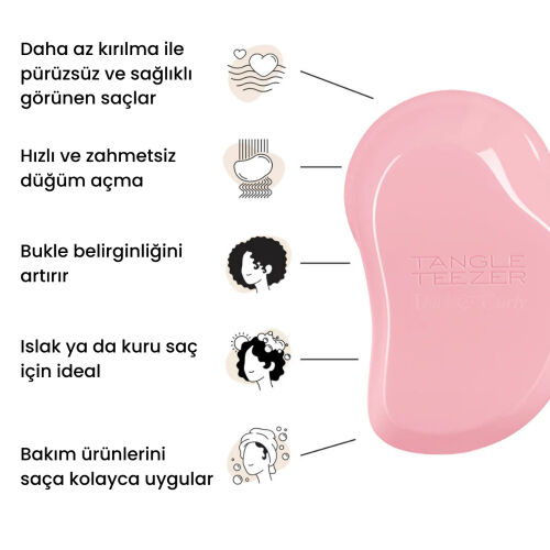 Tangle Teezer Original Thick Curly Pink Kıvırcık ve Sık Bükleli Saçlar için Saç Fırçası-Tarak - 6