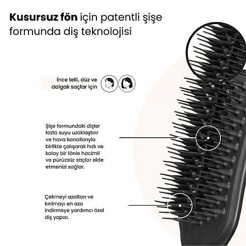 Tangle Teezer The Ultimate Blow Dry Jet Black Tüm Saç tipleri için Saç Şekillendirici Fön Fırçası-Tarak - Tangle Teezer (1)