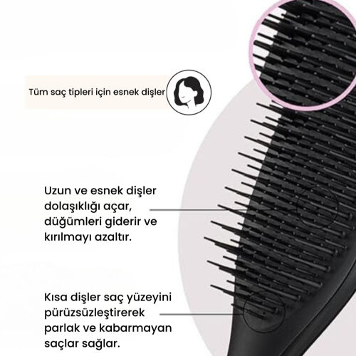 Tangle Teezer The Ultimate Detangler Black Eletriklenme Önleyici Saç Fırçası-Tarak - Düz ve Kıvırcık Saçlar - 5