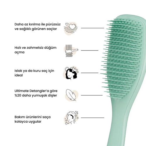Tangle Teezer The Ultimate Detangler Fine Fragile Dark Teal İnce ve Hassas Saçlar için Kırılma Önleyici Tarak - 3