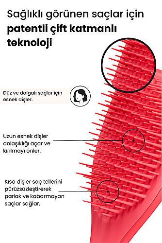 Tangle Teezer The Ultimate Detangler Kids Pink Punch Mini Boy Düğüm açıcı Saç Fırçası-Tarak - Düz ve Kıvırcık Saçlar - 5