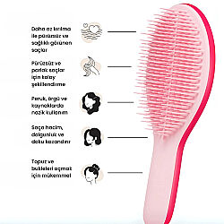 Tangle Teezer The Ultimate Styler Bright Pink Tüm Saç Tipleri için Kuru Şekillendirme ve Hacim Etkili Tarak - 2